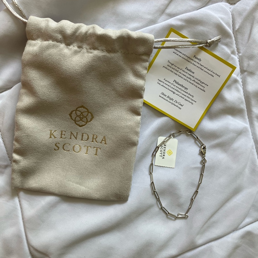 Kendra Scott Silver Paperclip Link Bracelet-NWT